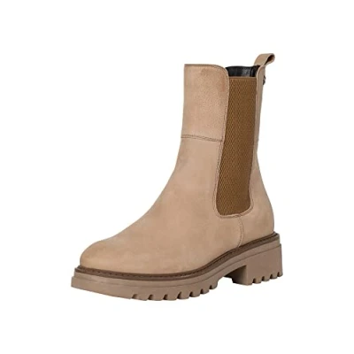 Image de Tamaris Femme Bottines, Dame Bottines Chelsea,TOUCHit,Demi Bottes,Bottines,Bottes de Glisse,Plat,Taupe Nubuc,39 EU