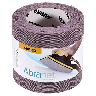 Image de MIRKA Abranet rouleau de ponçage filet 115 mm x 10 m autoagrippant grain P320 1 pour poncer le bois, mastic, la peinture, plastique 545BY001323R