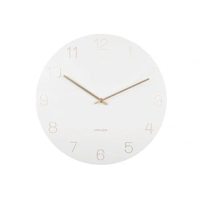 Image de Wall Clock Charm avec Chiffres gravés Blanc