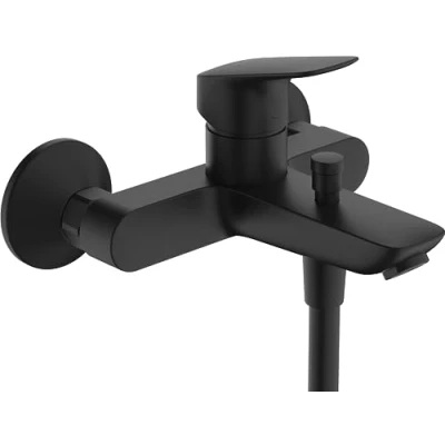 Image de hansgrohe Logis Mitigeur baignoire apparent, Robinet 2 sorties, monocommande, Noir mat, 71400670