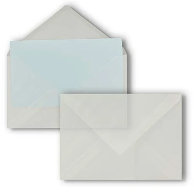 Image de FarbenFroh Lot de 50 enveloppes transparentes au format C5 (22,9 x 16,2 cm) avec colle humide sans fenêtre pour cartes vœux Noël