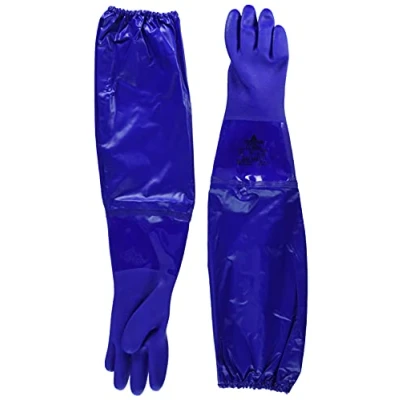 Image de Delta plus Gants synthétiques Ensemble gant pvc chimique 62 cm 8 bleu (1 paire)