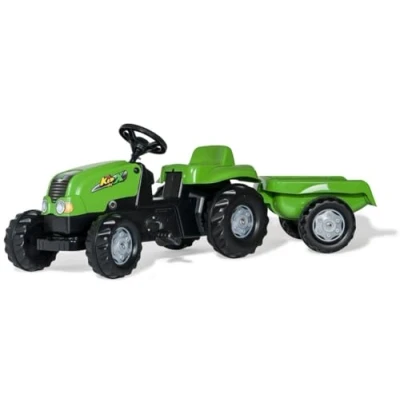Image de Tracteur à pédale ROLLY KID avec remorque vert Sé…