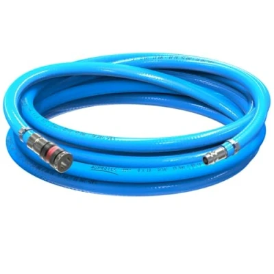 Image de AUPROTEC Tuyau à air comprimé Diamètre intérieur : 8 mm en PVC de 1 m Avec raccord sécurité S2000 pour compresseur d&#039;air très flexible
