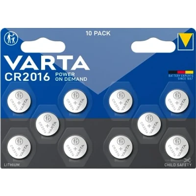 Image de VARTA Piles Bouton CR2016, lot de 10, Power on Demand, Lithium, 3V, emballage sécurisé pour les enfants, appareils Smart Home, clés voitures [Exclusif sur Amazon]
