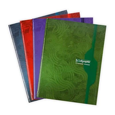Image de Calligraphe 7286C Un Cahier Brochure Rembordée Rigide (une Marque de Clairefontaine) 24x32 cm 288 Pages Grands Carreaux Papier 70 g Couverture Carte Recyclée Vernie Couleur Aléatoire
