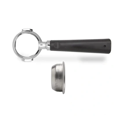 Image de Lelit PLA580B Lelit58 Bottomless Filterholder Design Handle, Argent/Marron