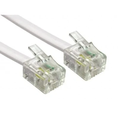 Image de Reulin 10M Câble Plat Pour Téléphone et Internet Haut Débit, 10 M Fil Modem Vers Prise RJ11 ou Microfiltre, Filtre ADSL 2+/Fibre Optique 6/4 Connexion Rapide (Blanc, Mètres)
