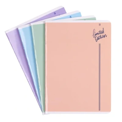 Image de gimboo Lot de 4 cahiers d&#039;école, format A5, 60/60 feuilles quadrillées, mixtes, pièces, motifs assortis, pour la rentrée des classes primaire, avec marge, cartes blanches, carreaux bleus