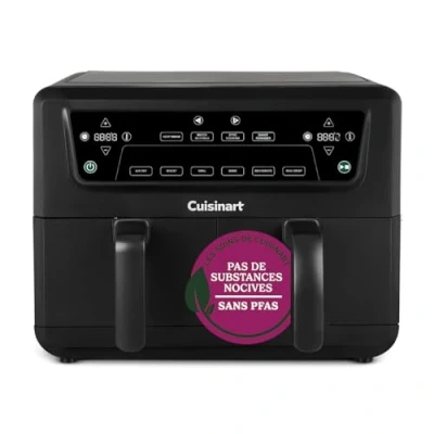 Image de Cuisinart XXL Air Fryer Dual Zone, sans PFAS, Cuisson produits chimiques, Fry, Rôti, Gril, Patisserie, Déshydratation, Max Crisp, et Garder au chaud, Tiroirs doubles, 2 x 5.2L