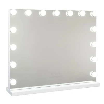 Image de Flamingueo Miroir Coiffeuse LED 15 Lumières, Maquillage Lumineux 3 Modes, Hollywood, Contrôle Tactile, (Blanc)