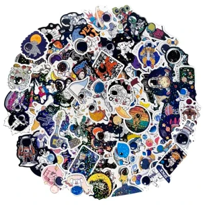 Image de 100 Espace Autocollants Planètes Stickers pour Partir à la Découverte de L&#039;espace (Espace)