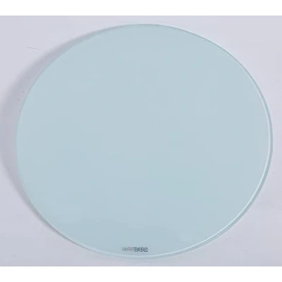 Image de Euro Tische Plaque de Verre 50cm et Plateau Table en Forme Ronde, Fond avec 6mm sécurité trempé, Parfaitement adapté comme Table, Sol (Blanc)