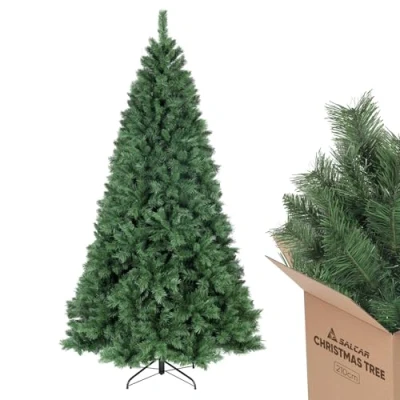 Image de SALCAR Sapin de Noël Artificiel 210cm, Arbre Noel avec 868 Pointes Branche, Gants et Pieds en Métal, Lgnifuge, Assemblage Rapide