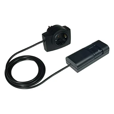 Image de EHMANN Variateur de fil T21.07 2120x0709 noir avec fiche intermédiaire, Plug &amp; Play, coupure phase, 230 V, 50 Hz, puissance : LED 3 35 W, 7 110 W/VA, 1 pièce