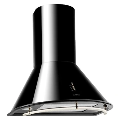 Image de KLARSTEIN Lumio Neo Hotte Murale aspirante Style rétro avec Rail pour accrocher ustensiles (60cm, Extraction 610m3, Mode Recyclage Possible, 3 Vitesses) Noir