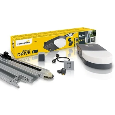 Image de Schellenberg 60923 Kit de motorisation port garage Smart Drive L, avec 2 télécommandes 868 MHz, 600N, Surface porte Max. 10 m², 2,35 x 4,25, Gris