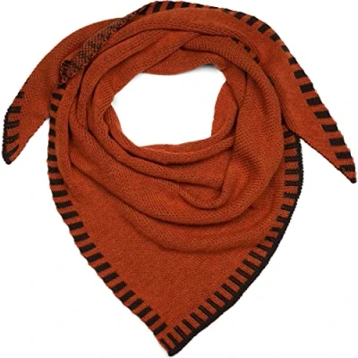 Image de styleBREAKER Femme XXL Tricot Écharpe Triangle avec motif tricoté bicolore, Maxi, Triangle, chaude hiver 01020043, couleur:Cognac marron foncé