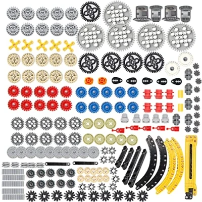 Image de UpGLeuch Kit de 213 pièces rechange pour Lego Technic, blocs serrage, transmission et crémaillère, broches techniques, connecteurs