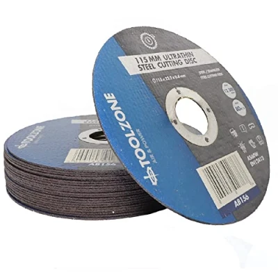 Image de Lot de 10 Disques coupe en métal 115 mm à refendre acier inoxydable doux et fer ultra fins pour une rapide propre
