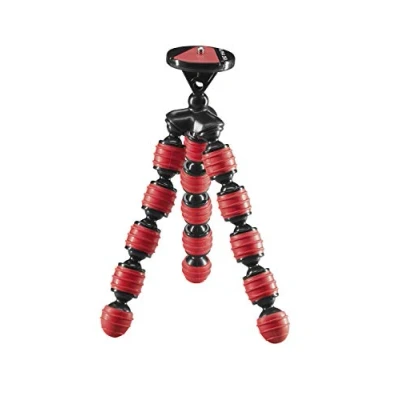 Image de Cullmann Germany Mini trépied Flexible Mobile Alpha 350 avec Support pour Smartphone, Rouge, Charge Max. 1 kg, 204 g de lumière 50034