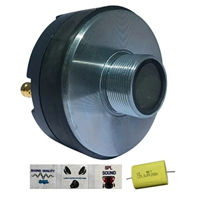 Image de MASTER AUDIO 1 Driver DR7 DR 7 Tweeter Compression 200 Watts rms 400 Max 3,44 cm Filetage pour Klaxons 8 ohms 110 DB 44 mm Bobine, pièce + condensateur et 3 Sticker Cadeau;