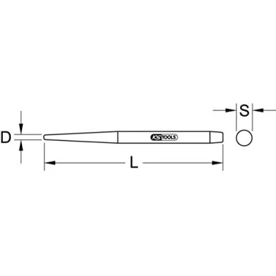 Image de KS TOOLS 156.0350 Pointeau 220 10 Acier de molybdène chrom