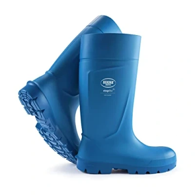Image de Bottes de sécurité qualité avec Embout pour l&#039;industrie Alimentaire, Facile à désinfecter, y Compris la Semelle intérieure Les Pieds Chauds et secs, Confort, Bleu, EU 39