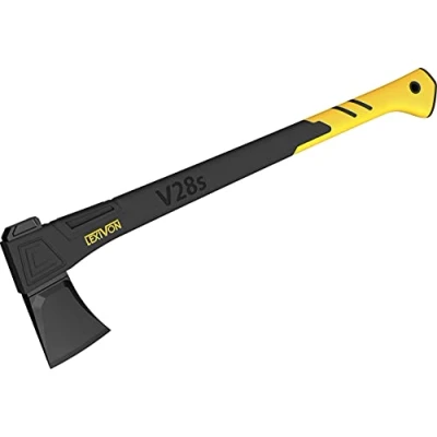 Image de LEXIVON Hache à fendre V28s, Manche de 71cm léger en Composite Fibre Verre &amp; Grip TPR Ergonomique Étui Protection Inclus (LX V28S)