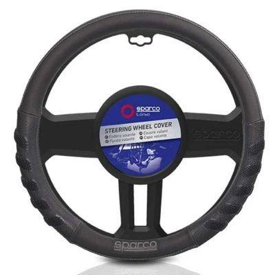 Image de SPARCO S101 INTL SPCS101GR Housse de volant noir/gris 37 38cm PVC élastique