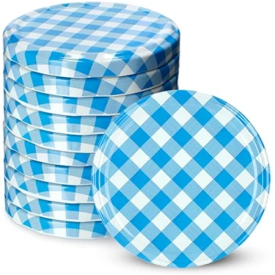 Image de couvercle à vis Kadax FI82 mm, ensemble de couvertures tour torsion en métal, remplacement pour pots Mason, avec 6 dents d&#039;orge verres collision
