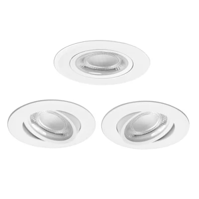 Image de Aigostar Spot LED Encastrable, 5W 370LM Equivalent 53W Incandescence, 6500K Lumière Blanche Froide cuisine, Éclairage de Plafond, 30 Orientable, Ф70 75mm, AC220 240V, Pack 3 pour