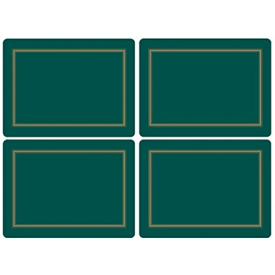 Image de Pimpernel Lot de 4 Sets Table en MDF avec Dos liège Émeraude Classique 40,1 x 29,8 cm
