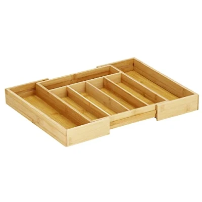 Image de SPRINGOS Rangement pour tiroirs à couverts en bambou 33,5 x 28 5 cm Réglable jusqu&#039;à 45