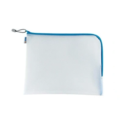 Image de HERMA 20015 pochette à documents A4 avec fermeture éclair (36 x 28 cm) grande transparente zip pour documents, dossiers, jouets, sac de rangement, bleu