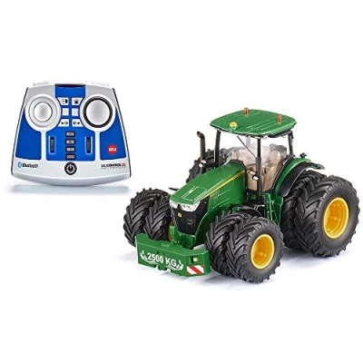 Image de siku 6736, Tracteur John Deere 7290R Télécommandé, Module de Télécommande inclus, Vert, Métal/Plastique, 1:32, Commande par Application via Bluetooth, Roues jumelées amovibles