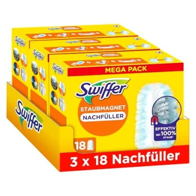 Image de Swiffer Duster Recharges x 18, Attrape Et Retient 3x Plus De Poussière Cheveux Par Rapport Au Plumeau Traditionnel