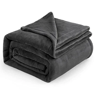 Image de Bedsure Couverture Douillette et Moelleuse, Douce Chaude d&#039;hiver, de canapé XXL, Vie câlin 230 x 270 cm, Gris foncé