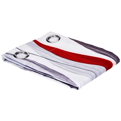 Image de Douceur d&#039;Intérieur Rideau A Oeillets, Polyester, Ondulys Rouge, 140 x 260 cm
