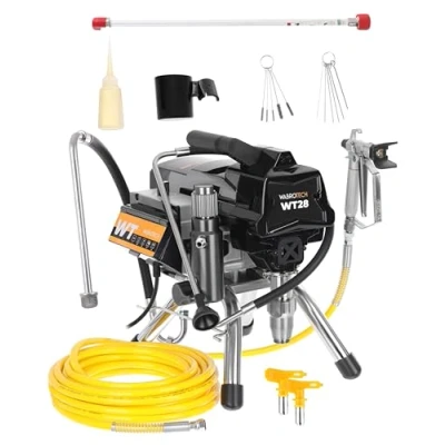 Image de WABROTECH® WT28 Airless Peinture 2200 W Pulvérisateur de 227 bar Station Haute Pression 2.8 L/min 50000 m²/an Pistolet a avec Tuyau 15 m