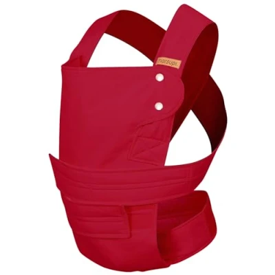 Image de marsupi &gt; &lt; porte bébé et enfant pour nouveau né, très facile à mettre, avec système de fermeture velcro, version 2.0 (L, ruby red)