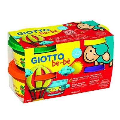 Image de GIOTTO be bè Boite 4 x 100g pâte à jouer vert orange jaune violet