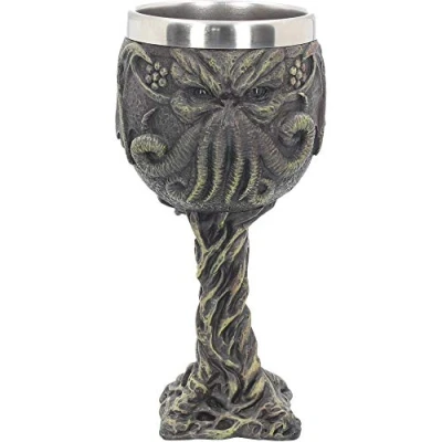 Image de Nemesis Now Cthulhu&#039;s Thirst Gobelet 21cm Vert, Résine avec insert en acier inoxydable