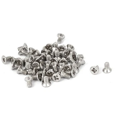 Image de sourcingmap 50pcs Vis Tête Fraisée Cruciforme Plate Boulon M2 x 4mm 304 en Acier Inoxydable