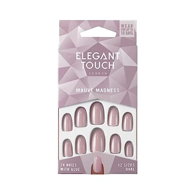 Image de Elegant Touch Polished Colour 24 Nails With Glue Oval Mave Madness