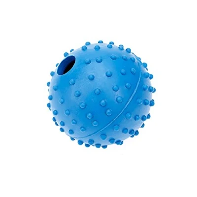 Image de Classic Pet Products Balle à Picots en Caoutchouc avec Clochette, 60 mm, Bleu