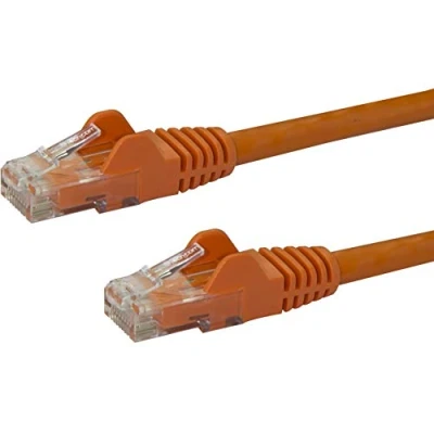 Image de STARTECH Câble réseau Cat6 UTP sans crochet 50 cm Orange Cordon Ethernet RJ45 anti accroc patch