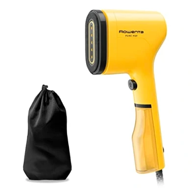 Image de Rowenta DR2026 Pure Pop Fer à repasser vertical portable vapeur, utile pour et désinfecter vos bouts, avec système réversible, chauffage rapide, puissance 1300 W, couleur jaune
