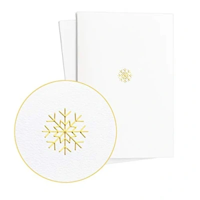 Image de Lot de 2 cartes Noël qualité supérieure Avec flocon neige en relief doré sur un superbe papier Neutres enveloppe E48