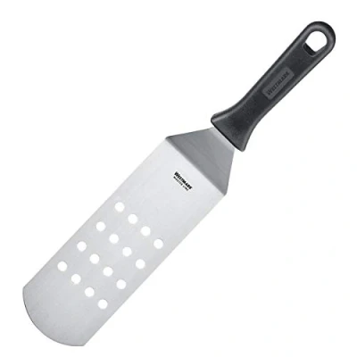 Image de Westmark Spatule/Grattoir Professionnelle, Coudée, Flexible, Perforé, Dimensions de la Lame : 7,5 x 20 cm, Longueur 36,5 Acier Inoxydable/Plastique, Master Line, Noir/Argent, 13392270